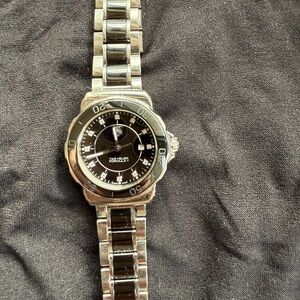 Tag Heuer Silver and Black Classic Watch Diamond Accent